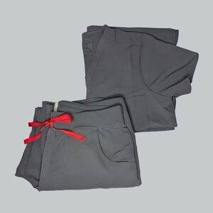 XL/XLT FIGS Set (Catarina Top & Kade Pants) in "Charcoal" (PO # 5757/6267)